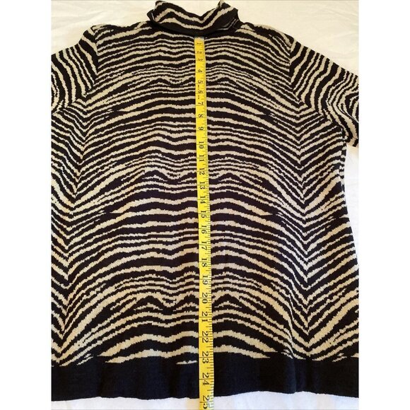 Kim Rogers Sweater Cardigan PXL Animal Print Tan Black Knit 1 Top Button Petite - Picture 7 of 9